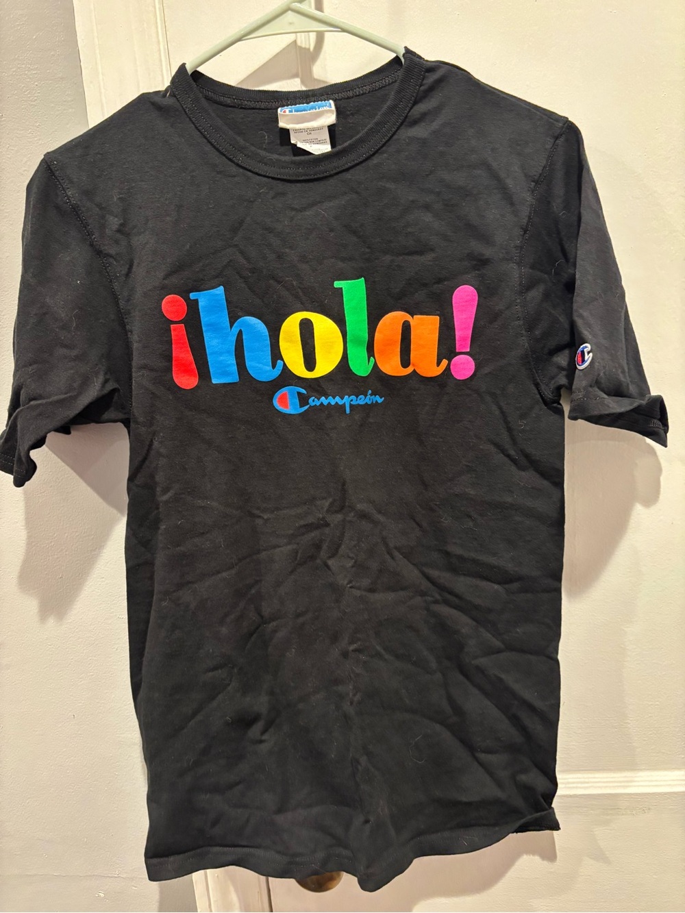 Champion Black Tee"¡hola!" Hispanic heritage limited collection